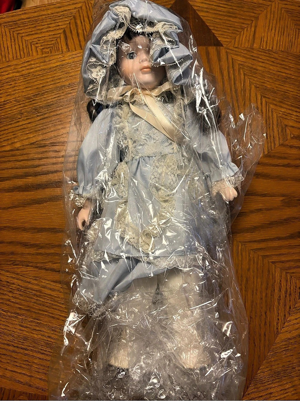Porcelain Doll Blue & White Like New